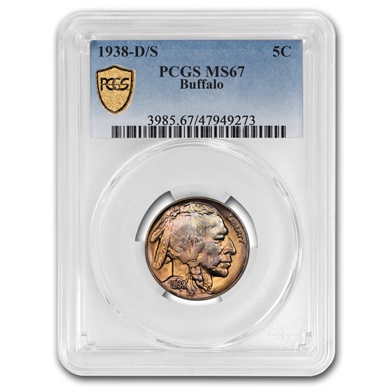 1938-D/S Buffalo Nickel MS-67 PCGS 1938-D/S Buffalo Nickel MS-67 PCGS